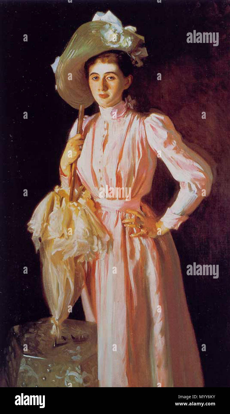 . Englisch: Miss Eleanor Brooks (Mrs. Richard Middlecott Saltonstall) John Singer Sargent - amerikanischer Maler 1890 Private collection Öl auf Leinwand 154,9 x 78,7 cm Oben rechts 'John Singer Sargent/1890' Eingeschrieben auf Reverse 'Miss Eleanor Brooks/von John Singer Sargent/August 1890 "Jpg: TEFAF.com, der Maastrichter Arts Fair lackiert unterzeichnet. 1890. John Singer Sargent Geboren: 12. Januar 1856, Florenz Gestorben: April 14, 1925, London, Vereinigtes Königreich 71 Miss Eleanor Brooks Stockfoto