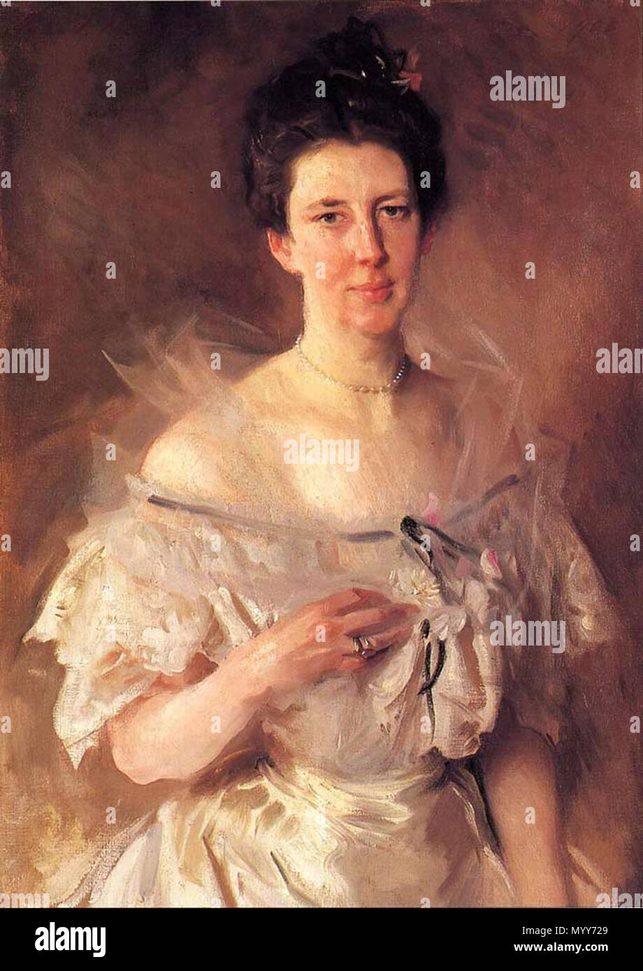 . Englisch: Frau Gardiner Green Hammond (Esther Fiske Hammond) John Singer Sargent - amerikanischer Maler 1903 Worcester Art Museum, Massachusetts Öl auf Leinwand 63,5 x 63.83 cm (25 x 25,13 in.) Jpg: Webshots. 1903. John Singer Sargent Geboren: 12. Januar 1856, Florenz Gestorben: April 14, 1925, London, Vereinigtes Königreich 71 Frau Gardiner Green Hammond (Esther Fiske Hammond) Stockfoto