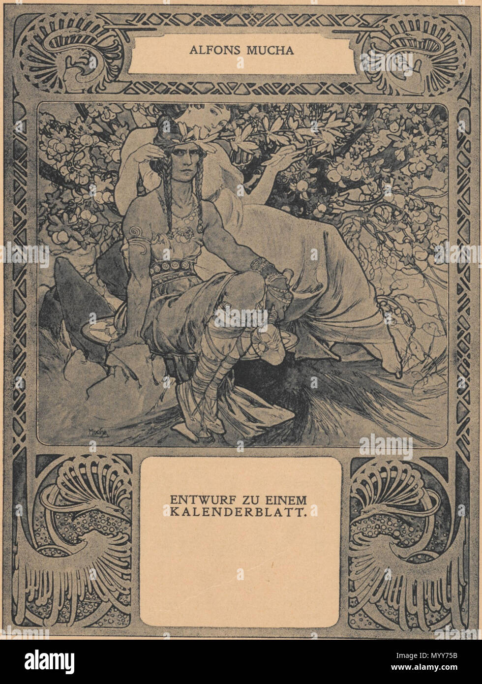Englisch Für Einen Kalender Skizze 1898 Alfons Mucha 72 Mucha