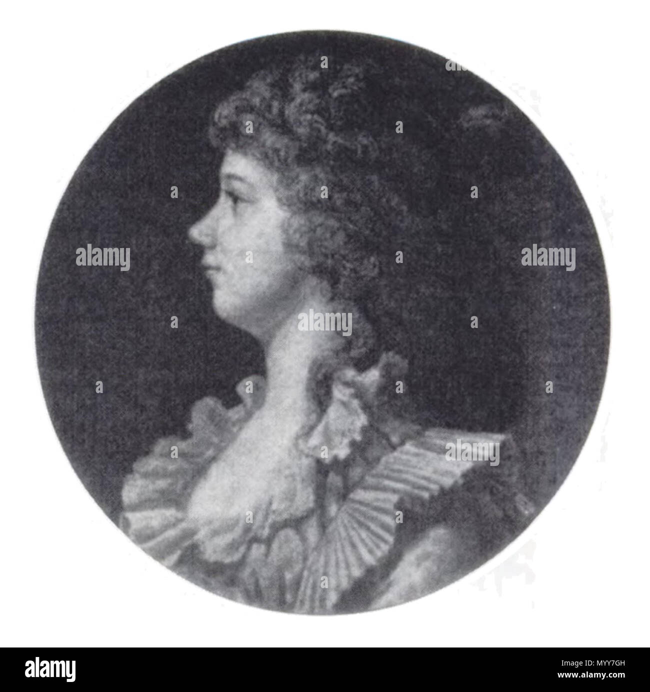 . Englisch: Natalie DeLage Sumter (Nathalie de Lage de Volude). Zeichnung von Charles Balthazar Julien Févret de Saint-Mémin (1770 - 1852) 73 Natalie DeLage Sumter, Zeichnung von Saint-Memin Stockfoto