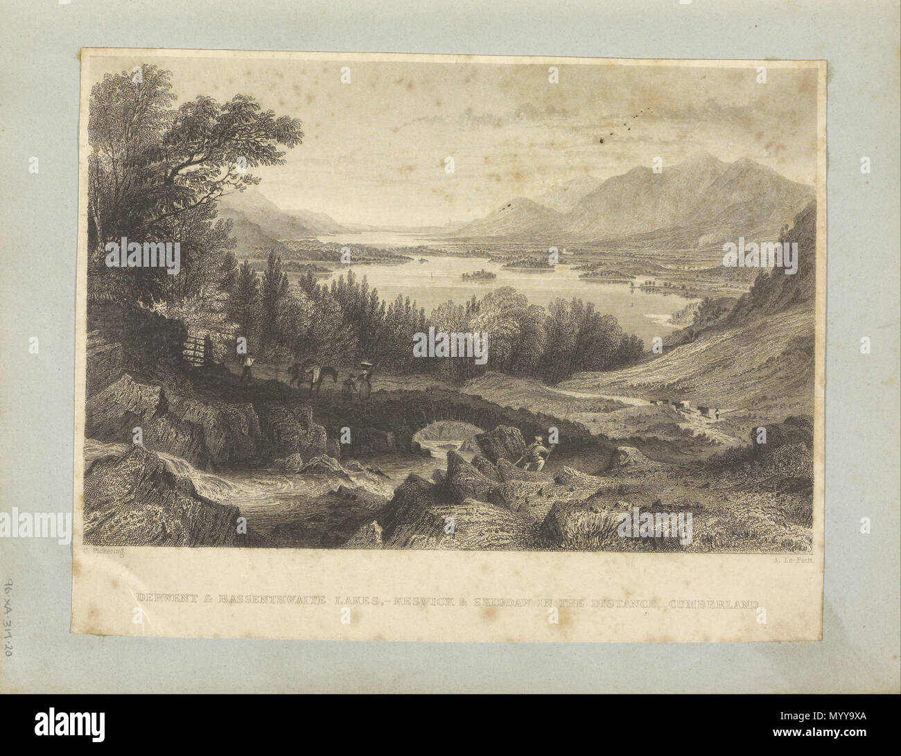 . Derwent & Bassenthwaite Seen, - Keswick & Skiddaw in der Ferne, Cumberland. 1843 - 1845 40 George Pickering - Derwent &Amp; Bassenthwaite Seen, - Keswick &Amp; Skiddaw in der Ferne, Cumberland. - Google Kunst Projekt Stockfoto