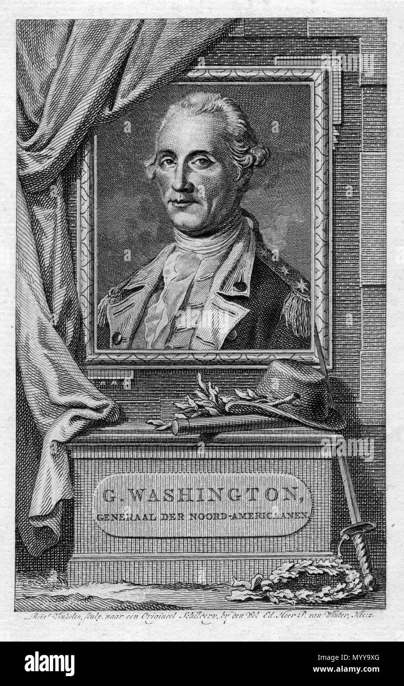 . Français: Porträt gravé. inconnue. Reinier Vinkeles d'après" S. van Winter" 40 George Washington (par Vinkeles) Stockfoto