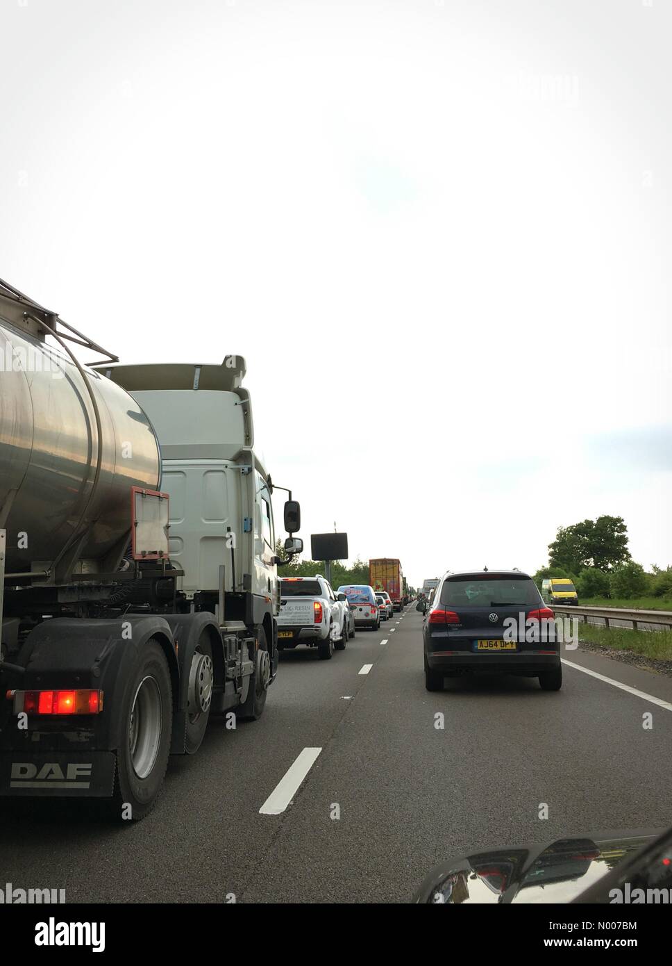 Ruhenden Verkehr A14 an M1 Kreuzung nördlich von Northampton Stockfoto