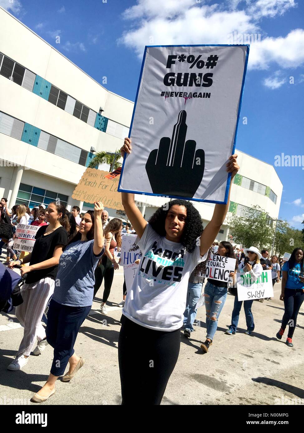 Miami Beach Florida" März für unser Leben." März 24, 2018 Protest nach Parkland, Florida School Shootings. Credit: AnnetteMason/StockimoNews/Alamy leben Nachrichten Stockfoto