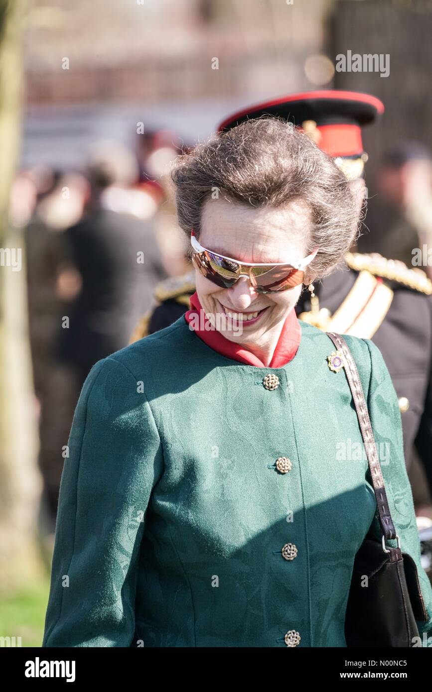 London, Großbritannien, 18. April 2018. Prinzessin Anne besucht die Royal Logistic Corps Jubiläum Parade, London, UK. Credit: jamesjagger/StockimoNews/Alamy leben Nachrichten Stockfoto