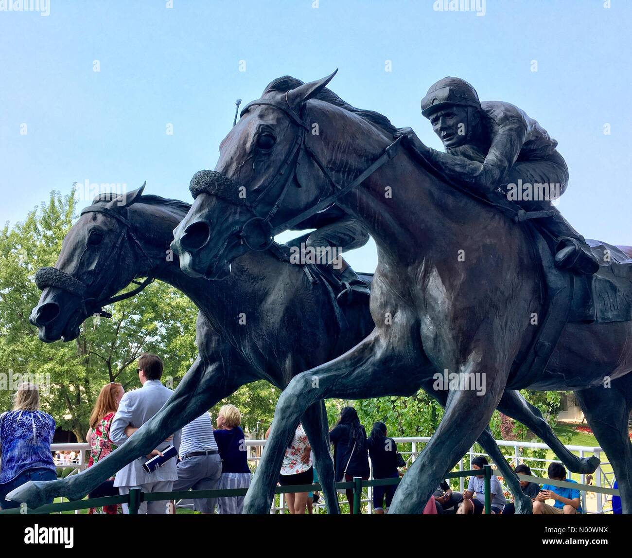 Arlington Million Tag, 11. August 2018, Arlington Heights, Illinois, USA, top Rasen Pferde laufen in Der multimillion Dollar Note 1 rasen Rennen, DianaJ/StockimoNews/Alamy Stockfoto