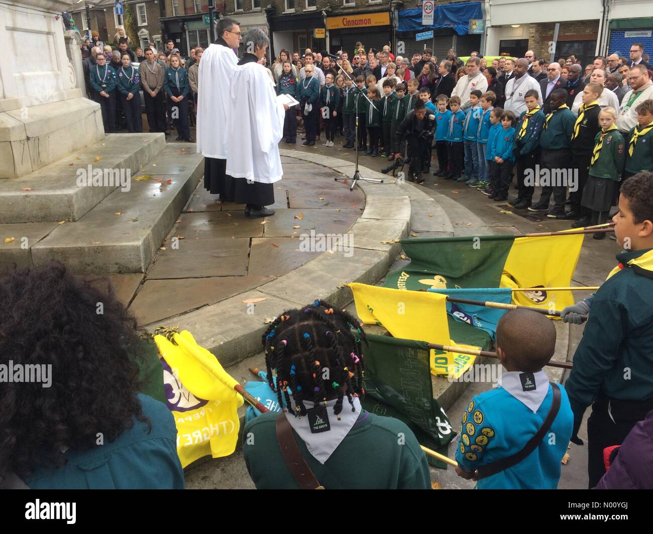 Lewisham, London, Großbritannien. 11 Nov, 2018. Erinnerung Sonntag an der neuen Cross War Memorial, Lewisham Credit: JohnGaffen 3/StockimoNews/Alamy leben Nachrichten Stockfoto