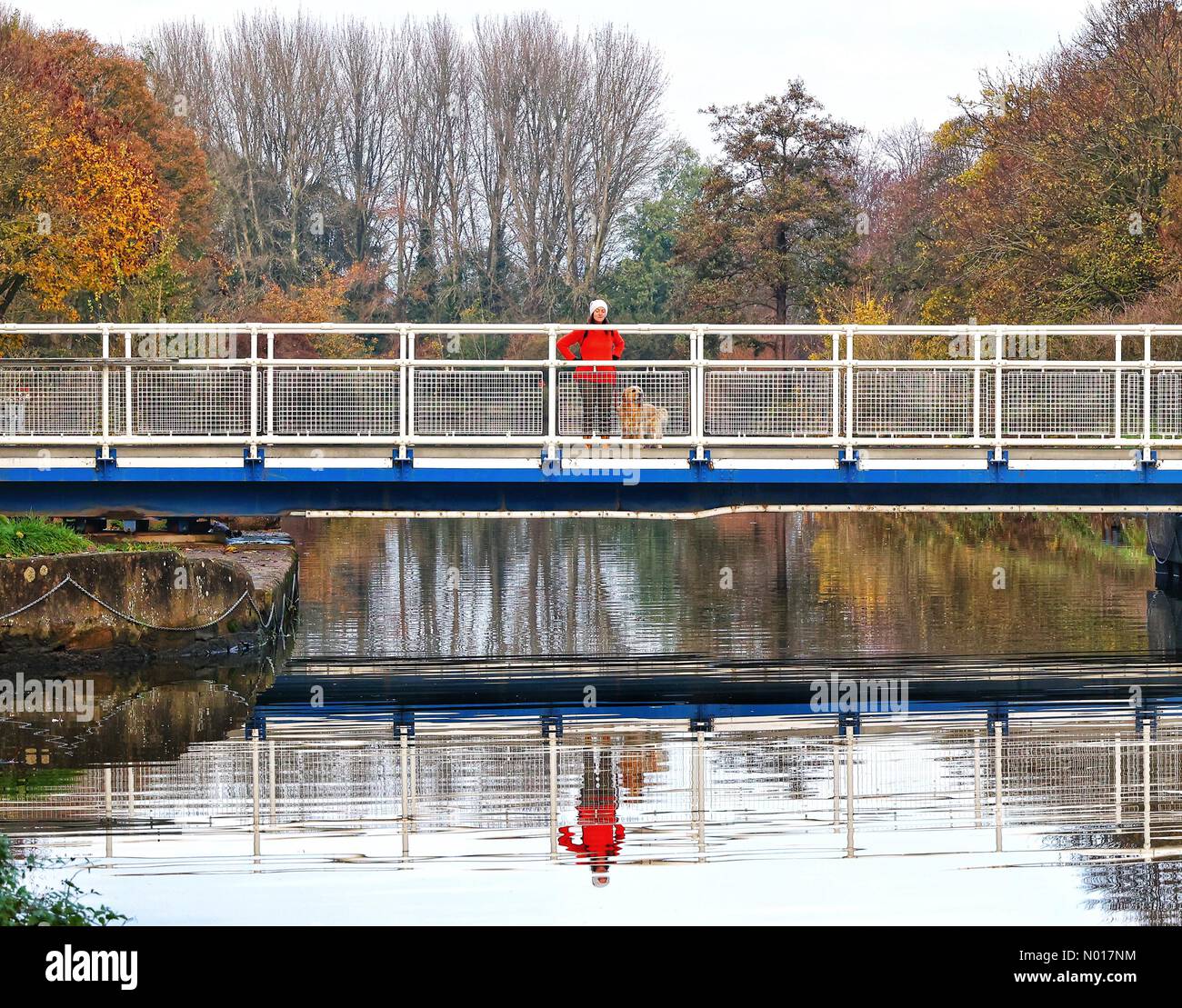 Exeter, Devon, Großbritannien. 30. November 2022. Wetter im Vereinigten Königreich: Herbstszene am milden Tag am Exeter-Schiffskanal, Exeter, Devon, Vereinigtes Königreich. 30. November 2022. Credit nidpor/Alamy Live News Credit: Nidpor/StockimoNews/Alamy Live News Stockfoto