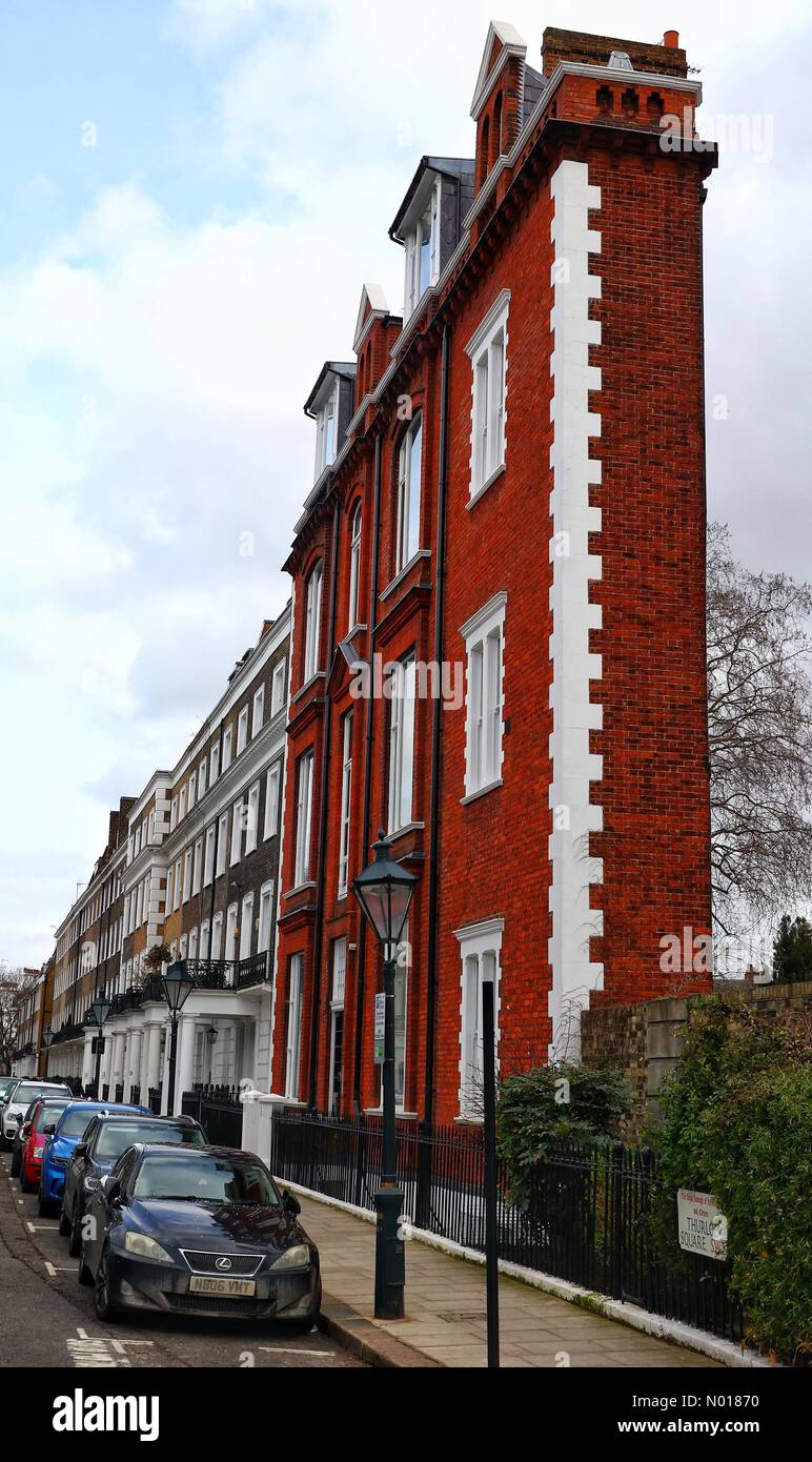 Das Thin House, Nr. 5 Thurloe Square, London. Eines der schmalsten Häuser in London mit nur 6ft m Breite. South Kensington, London, Großbritannien. 12. März 2023. Credit nidpor/Alamy Live News Credit: Nidpor/StockimoNews/Alamy Live News Stockfoto