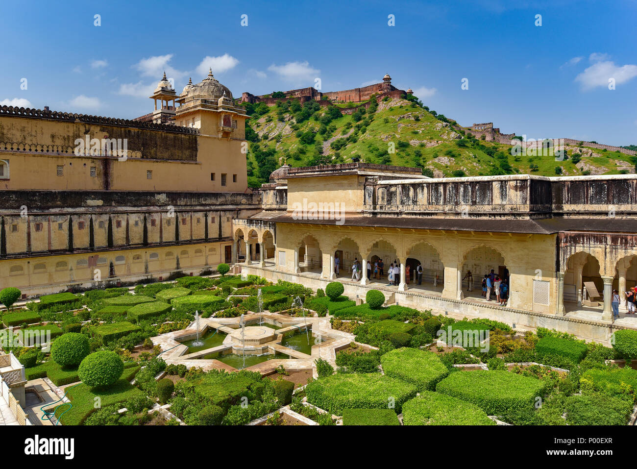 Garten von Amer Fort, Jaipur, Indien Stockfoto Garten von Amer Fort, Jaipur, Indien Stockfoto