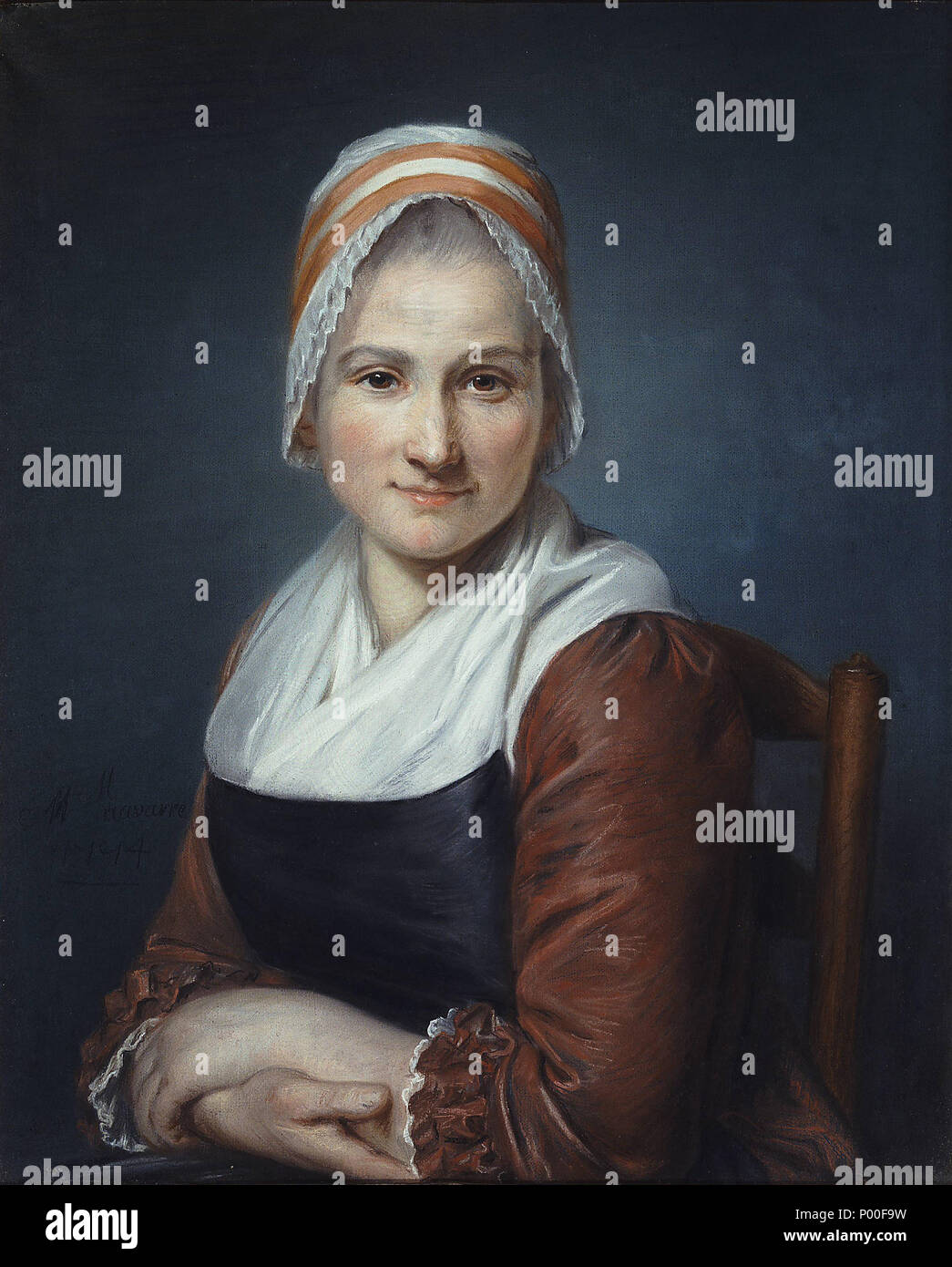 Marie-Geneviève Navarra (1737-1795). Porträt einer jungen Frau, 1774. Pastell auf Papier, 24 x 19 3/4 in. (61 x 50,2 cm). 69 Marie-geneviève Navarra - retrato de Mujer joven -1774 Stockfoto