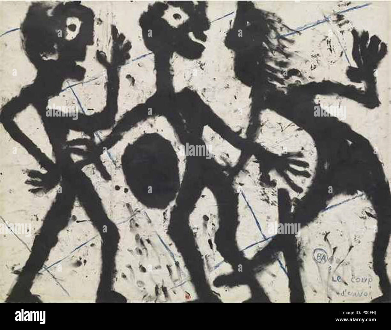 . Русский: картины швейцарского живописца и графика Луи Суттера (фр. Louis Soutter, 1871 - 1942). Vor 1947. Louis Soutter 65 Louis Soutter amants - VENEZ-le-Coup-d-Envoi verco Stockfoto