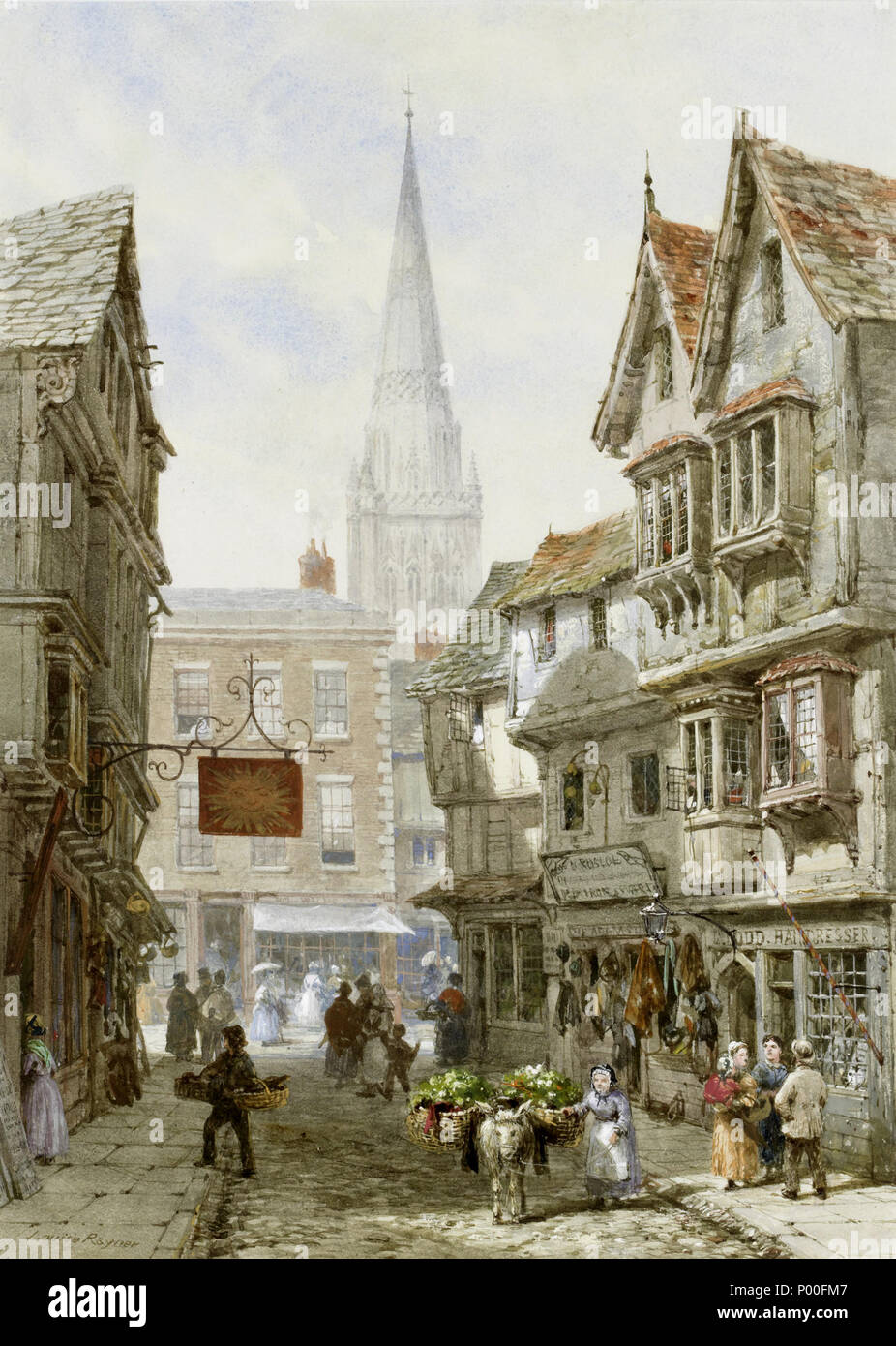 . Minster Street, Salisbury. Unterzeichnet Louise Rayner. Aquarell und Gouache, 34,5 x 25 cm. durch 1924. Louise Rayner (1832 - 1924) Alternative Namen Louise Ingram Rayner Beschreibung britische Maler Geburtsdatum / Tod 21. Juni 1832 Vom 8. Oktober 1924 Ort der Geburt / Todes Matlock Bath St Leonards Arbeit Ort Den Haag (1879) Kontrolle: Q 775668 VIAF:? 93518391 ULAN:?? n 500016514 LCCN: 79072234 RKD:? 65802 WorldCat 65 Louise Rayner Minster Street Salisbury Stockfoto