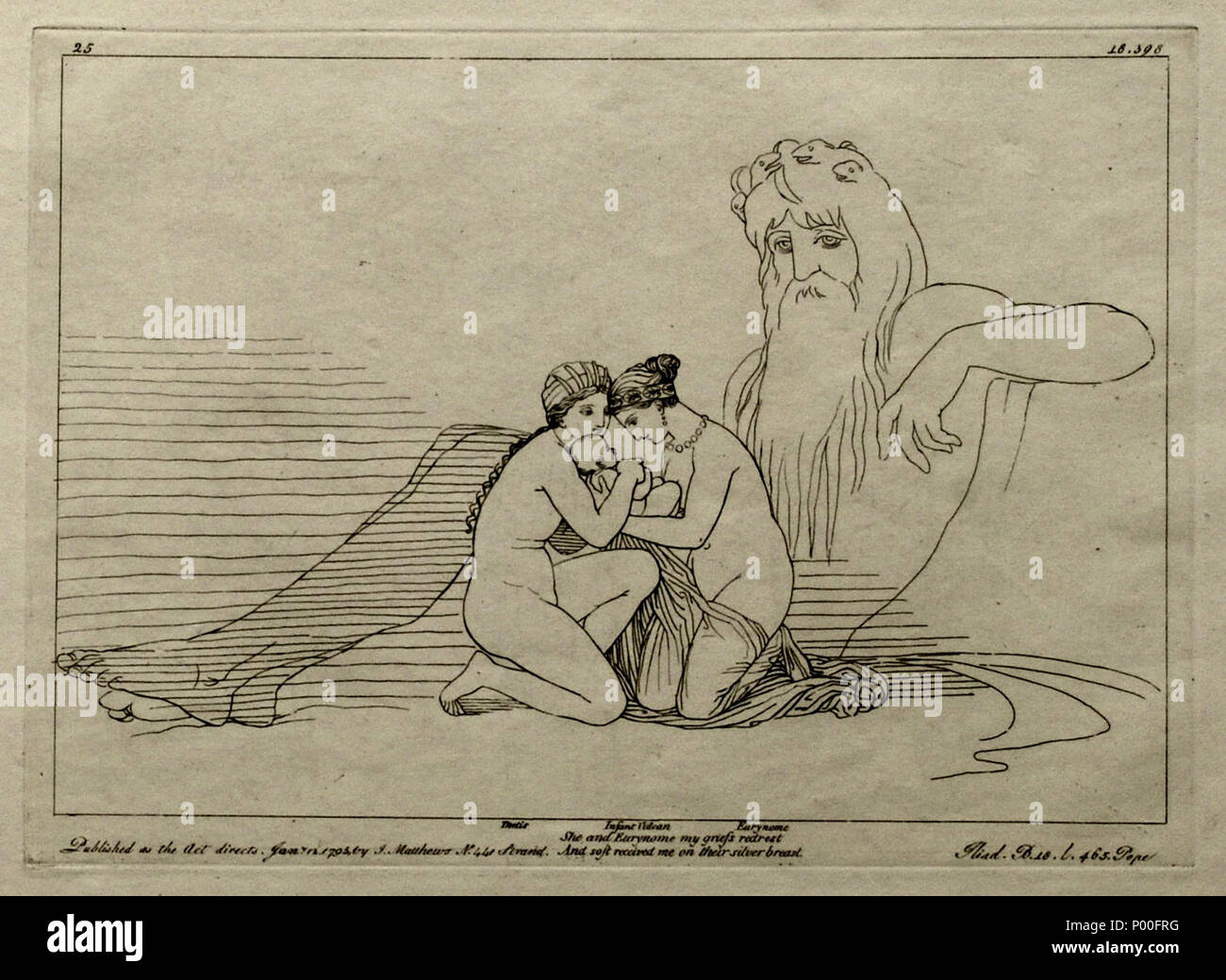 . English: Kupferstich (1795) von Tommaso Piroli (1752 - 1824) nach einer Zeichnung (1793) von John flaxman (1755 - 1826). . 21. Mai 2006. H.-P.Haack 12 (25) Flaxman Ilias 1795, Zeichnung 1793, 181 x 252 Stockfoto