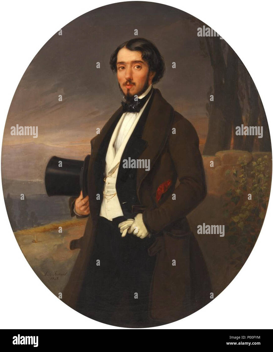 . Español: Fernando Ferrant Llausás, óleo sobre lienzo, 78,2 x 65 cm, en óvalo, Madrid, Museo Nacional del Romanticismo. 1848. Luis Ferrant Llausás 66 Luis ferrant - Fernando ferrant Stockfoto