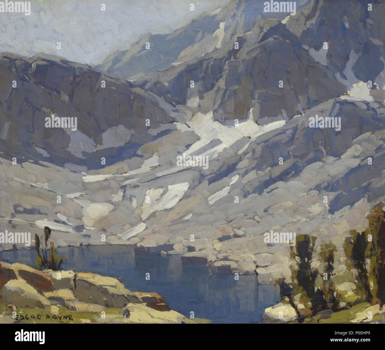 . Русский: Картины Эдгара Пейна (англ. Edgar Alwin Payne; 1883-1947) - американского художника - импрессиониста. Vor 1947. Edgar Alwyn Payne 77 Oneida Lake in der Nähe von Tioga Pass Stockfoto