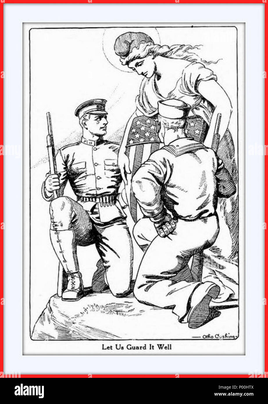 . Français: Otho Cushing (1871-1942), Lassen Sie uns Guard es Gut. . Ca. 1917. Otho Cushing (1871 - 1942) Beschreibung Amerikanische illustrator Datum der Geburt / Tod 22. Oktober 1871 13. Oktober 1942 Ort der Geburt / Todes Fort McHenry New Rochelle Authority control: Q 27435460 VIAF:? 70631813 ULAN:?? n 500013827 LCCN: 95000553 RKD:? 19457 WorldCat 78 Otho Cushing Flagge Stockfoto