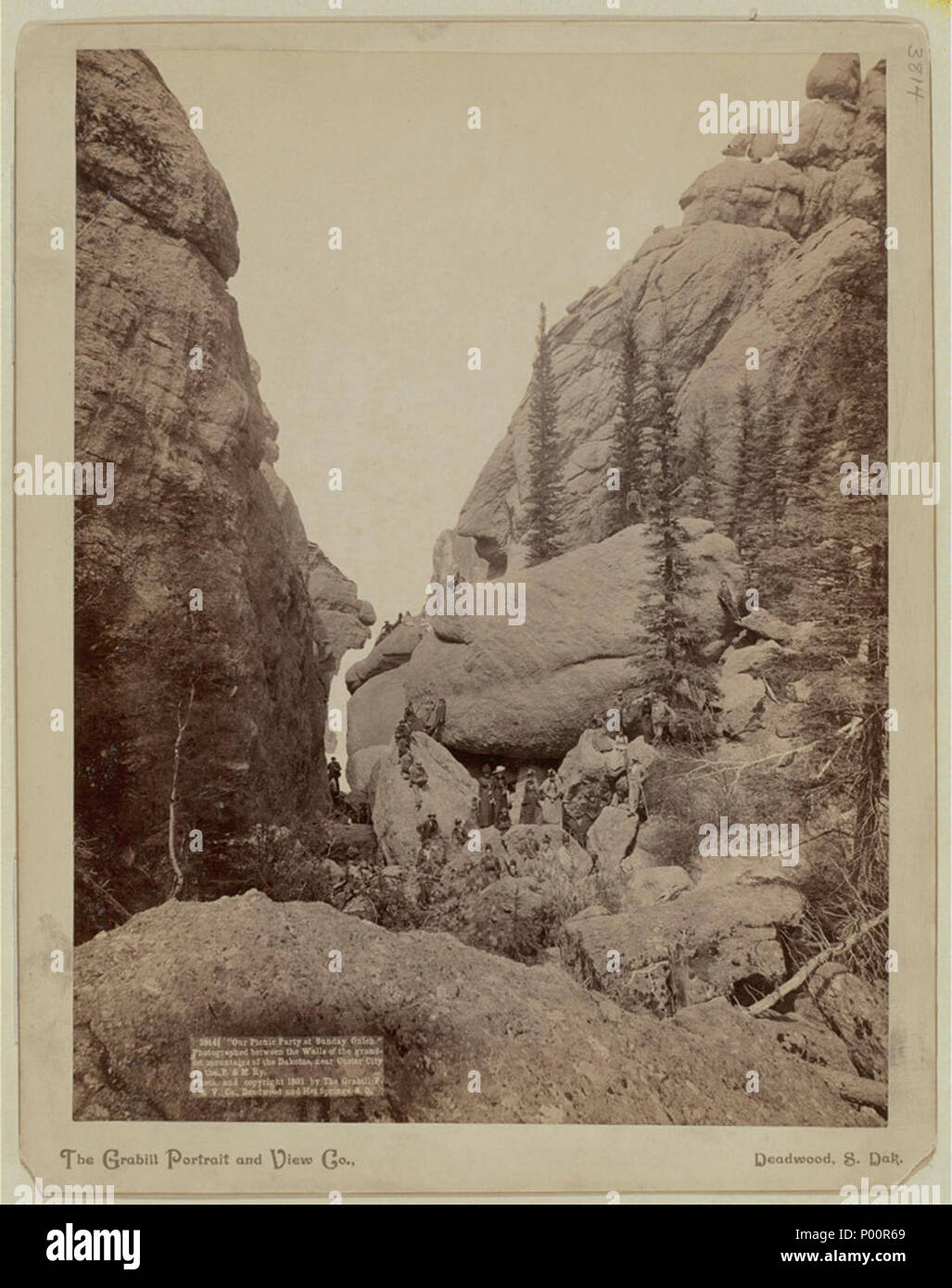 Unser Picknick Party am Sonntag Gulch. Zwischen den Mauern der großartigste Berge Der dakotas fotografiert, in der Nähe von Custer Stadt an der B.&M. Ry - der Grabill Portrait und Co., Deadwood, 0032 Stockfoto