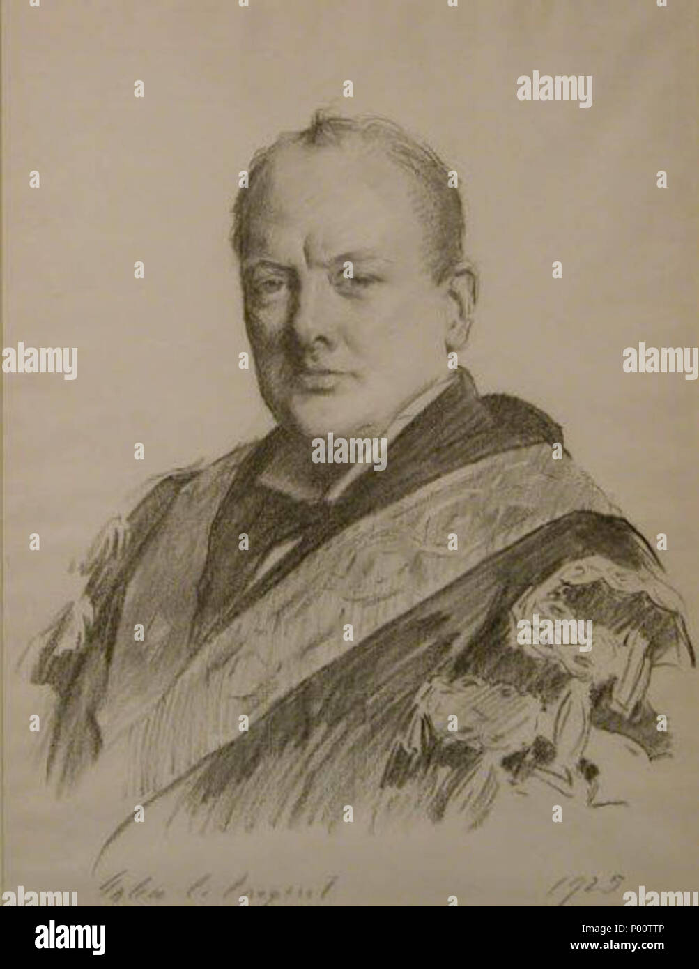 . Portrait von Winston Churchill, bekleidet als Schatzkanzler. 1925 107 Winston Churchill Bundeskanzler von John Singer Sargent Stockfoto