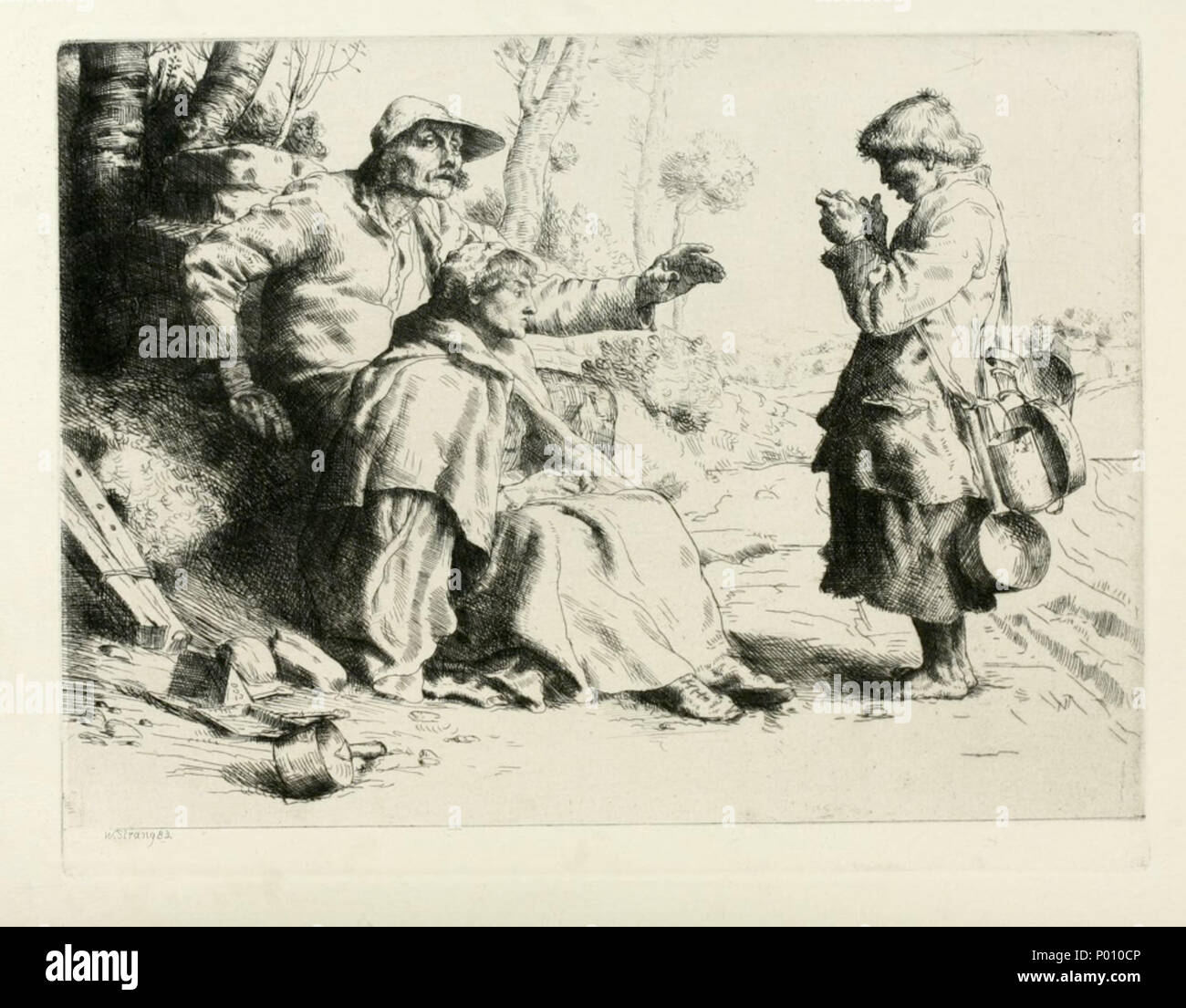 . Englisch: bastelt, Ätzen, Abm.: 15,6 x 23,4 cm (folio mit Margen). 100 Tinkers von William Strang 1883 Stockfoto