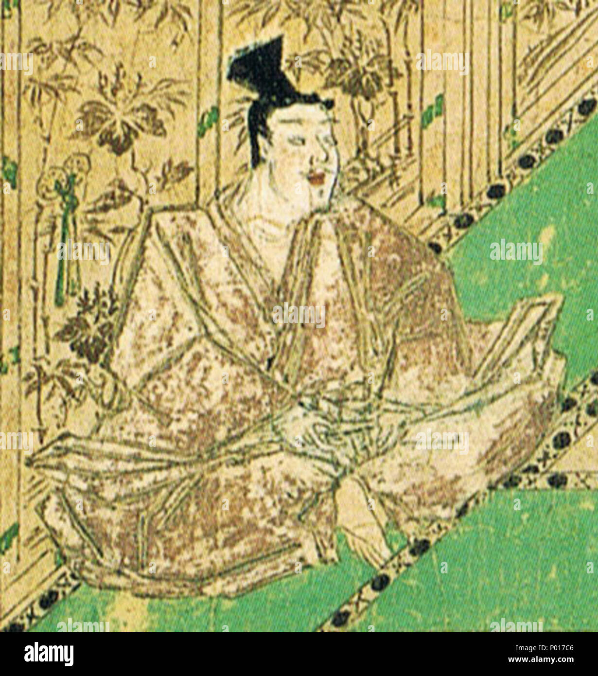 日本語 蒙古襲来絵詞 絵九 先駆けの功 自邸で竹崎季長の の訴えを聞く安達泰盛 1293 266 Adachi Yasumori Stockfotografie Alamy
