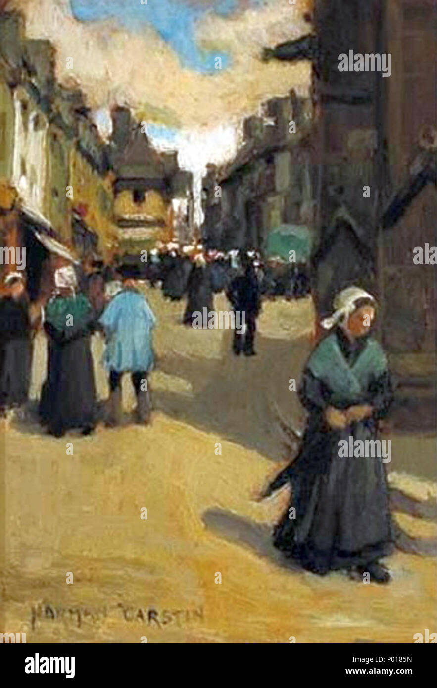 . Samstag Josselin. 1911 5 Norman Garstin - Samstag Josselin 1911 Stockfoto