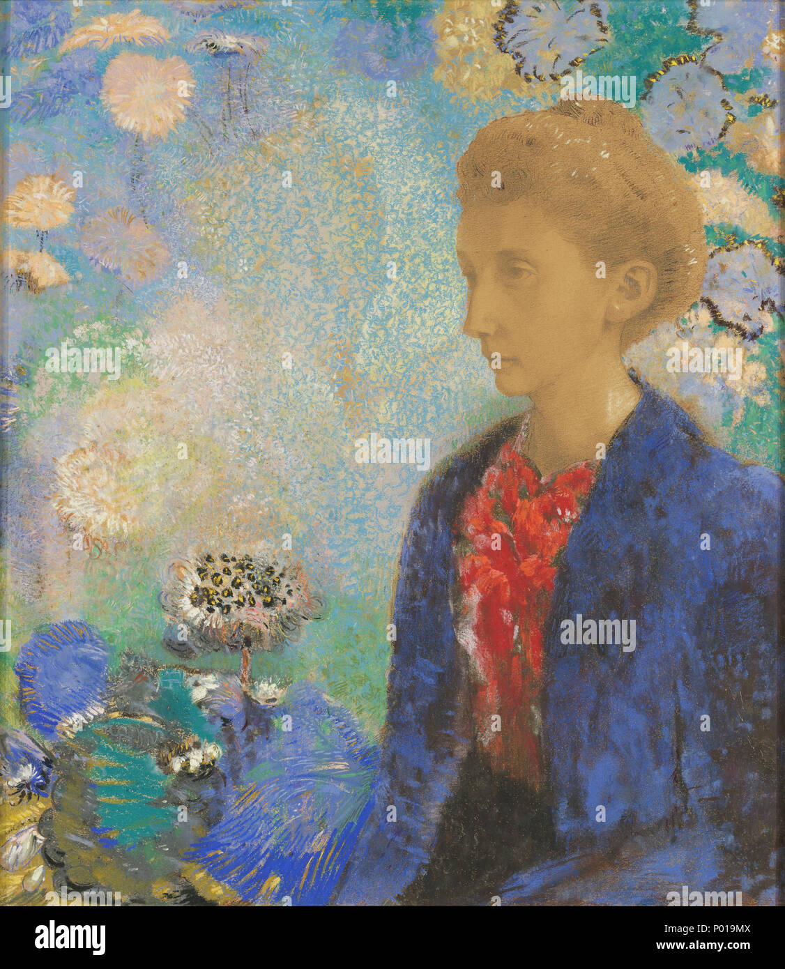 Baronne de Domecy; Odilon Redon (Französisch, 1840 - 1916); ca. 1900; Pastell- und Graphit; 61 × 42,4 cm (24 × 16-11/16 in.); 2005.1 4 Baronne de Domecy 25741601 Stockfoto