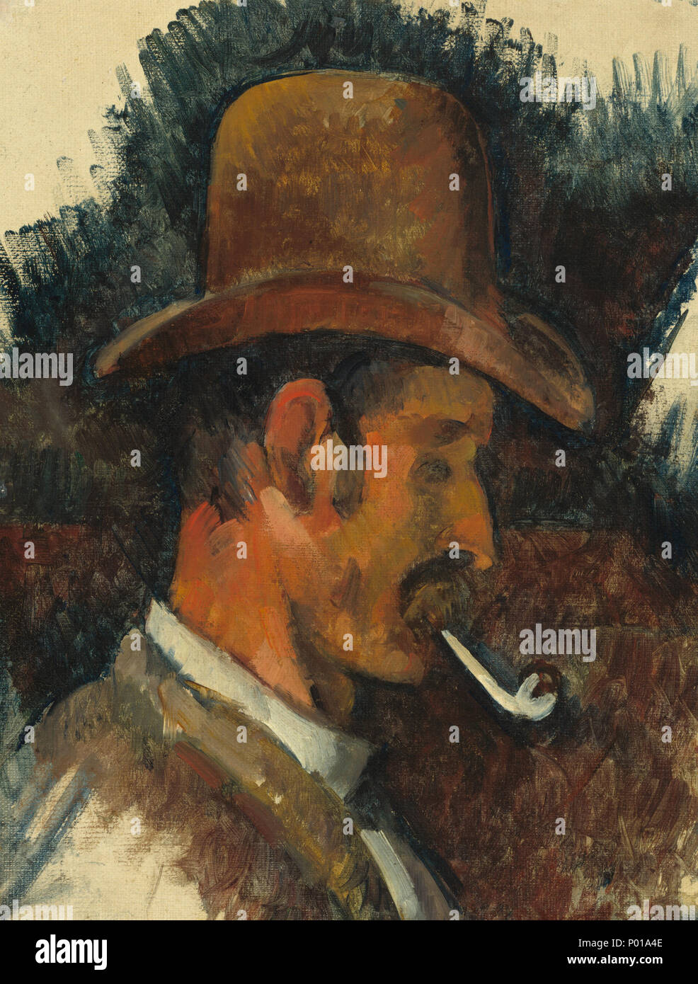 Malerei; Öl auf Leinwand; gesamt: 26,1 x 20,2 cm (10 1/4 x 7 15/16 in.) gerahmt: 45 x 38,1 x 7,6 cm (17 11/16 x 15 x 3 in.); 15 Mann mit Pfeife eine 34852 Stockfoto