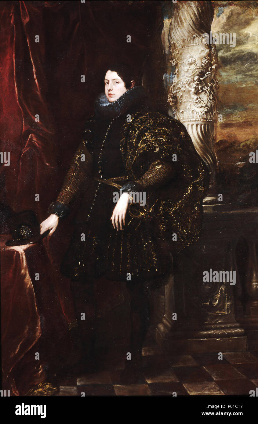 . Italiano: Ritratto di Giovane della famiglia Spinola. zwischen 1623 und 1627. Antoon van Dyck, Genua, Museui di Strada Nuova - Palazzo Rosso 89 Ritratto di Giovane della famiglia Spinola Stockfoto