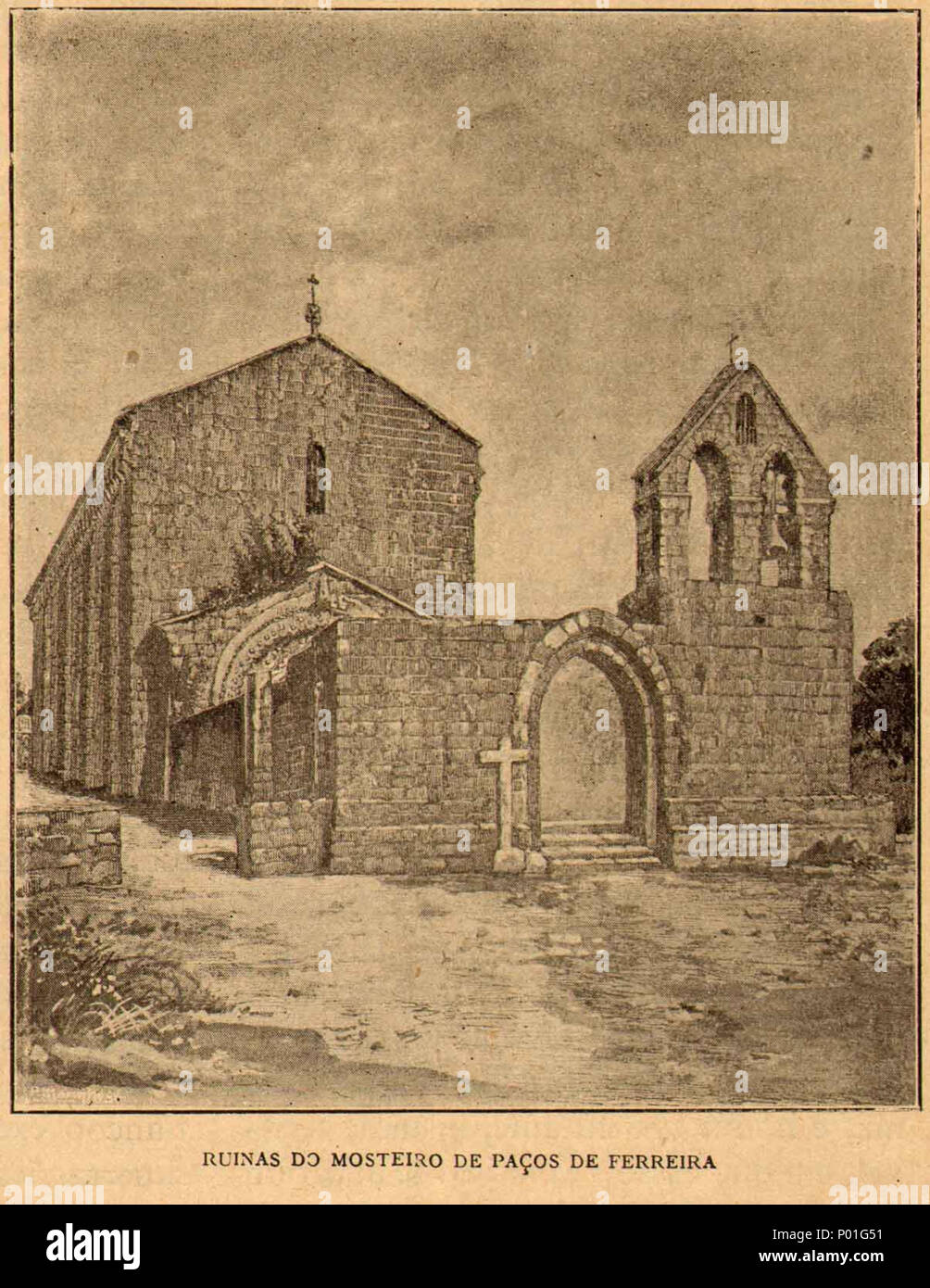 6 Ruinas do Mosteiro de Paços de Ferreira - História de Portugal, beliebte e ilustrada Stockfoto