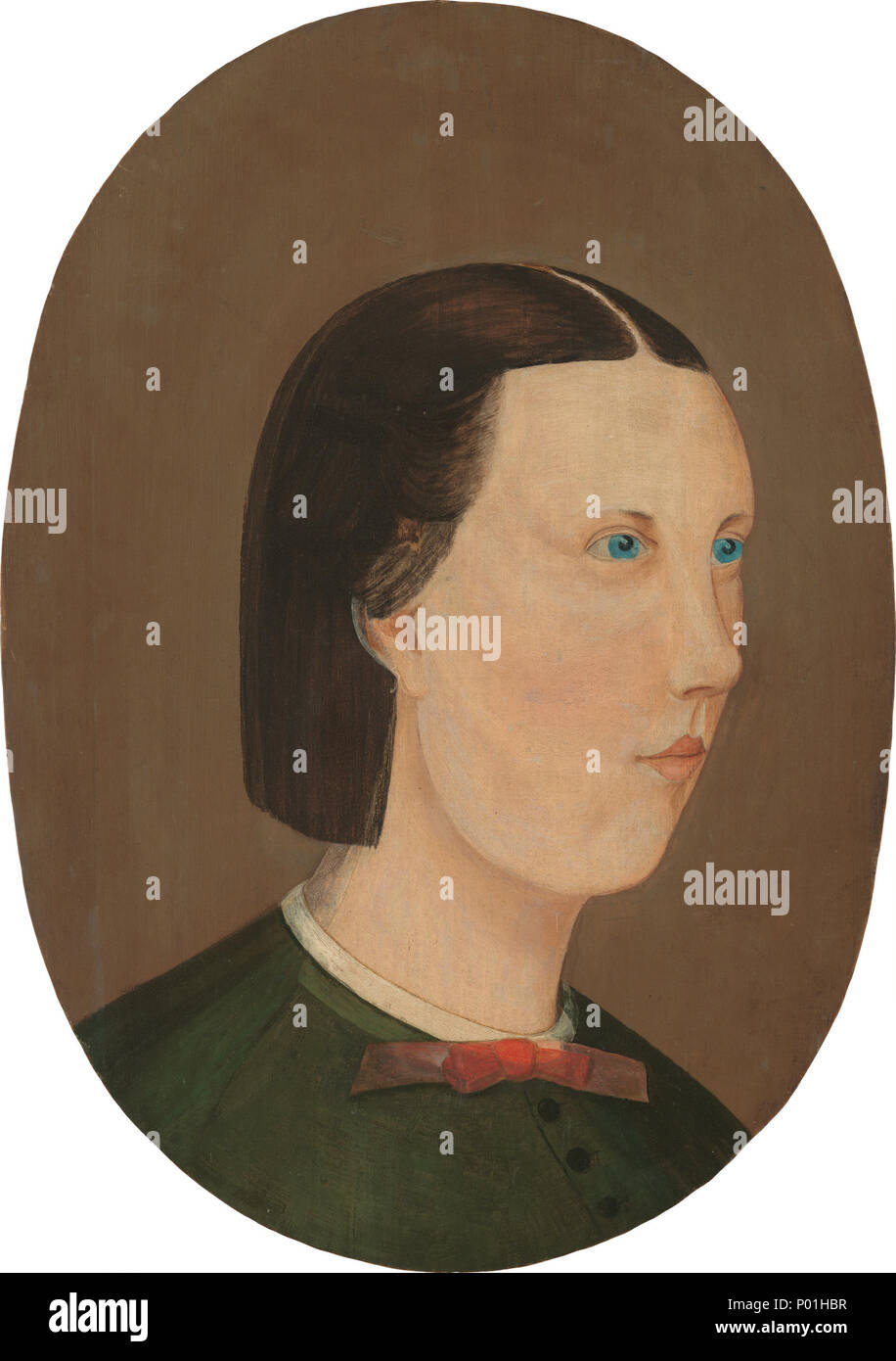 Malerei; Öl auf Holz; insgesamt (oval): 45,7 x 32,4 cm (18 x 12 3/4 in.); 5 blaue Augen C 15881 Stockfoto