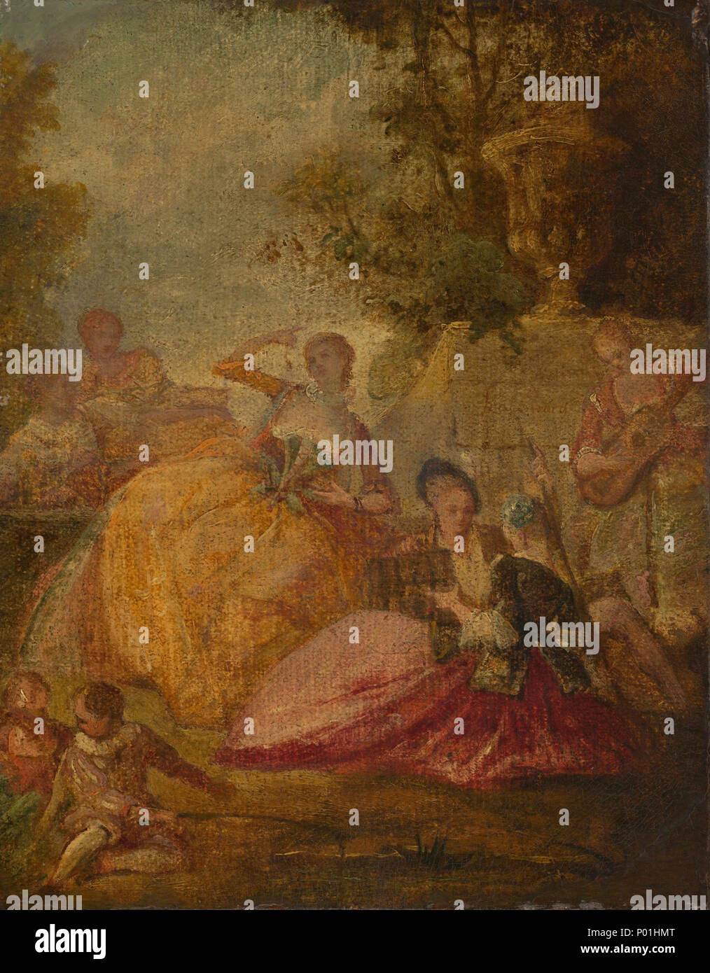 Malerei; Öl auf Leinwand; gesamt: 32,2 x 25,3 cm (12 11/16 x 9 15/16 in.) gerahmt: 52,7 x 43,2 x 5,7 cm (20 3/4 x 17 x 2 1/4 in.); 8 Divertissement A 13430 Stockfoto