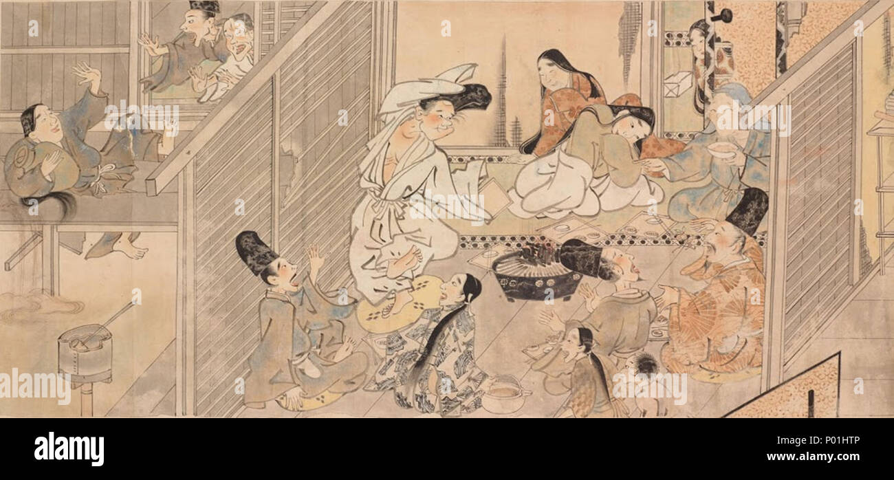 . Français: Histoire d'un Peintre, emaki", Tosa Mitsuoki, XVIIe, Museum für Asiatische Kunst de Tokyo. Kopie de l'oeuvre du XIVe détenue par la maison Imperiale. 9 Eshi no soshi (Tosa Mitsuoki), Teil 1 Stockfoto