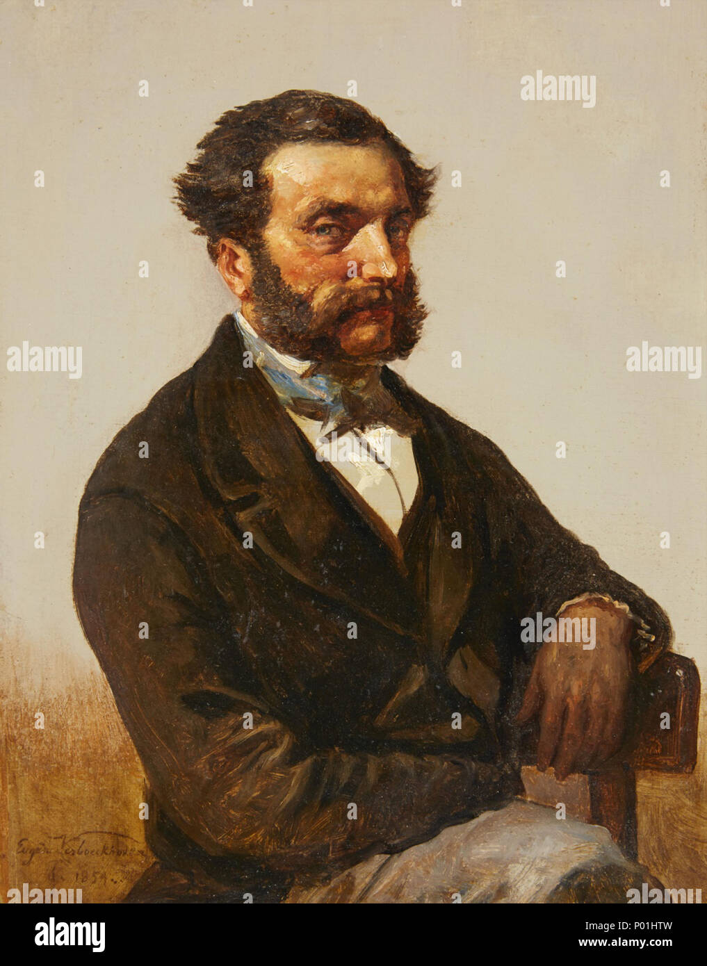 9 Eugène Verboeckhoven Selbstportrait 1854 Stockfoto