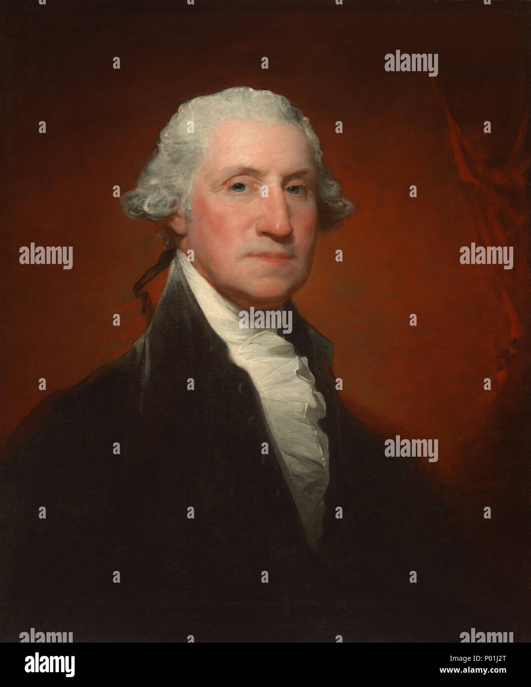 Malerei; Öl auf Leinwand; gesamt: 73,8 x 61,1 cm (29 1/16 x 24 1/16 in.) gerahmt: 92,7 x 80 x 9,5 cm (36 1/2 x 31 1/2 x 3 3/4 in.); 10 George Washington (Vaughan-Sinclair portrait) 18269 Stockfoto