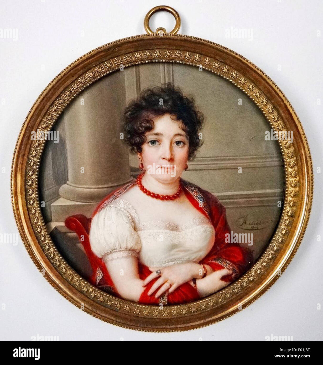 . Englisch: ein Porträt der Niederländischen Schauspielerin Johanna Cornelia Wattier (1762-1827) des belgischen Künstlers Louis-Marie Autissier, 1809? . Ca. 1809. Louis-Marie Autissier, 1809? 12 Johanna Cornelia Wattier (1762-1827) Tür L-M Autissier Stockfoto