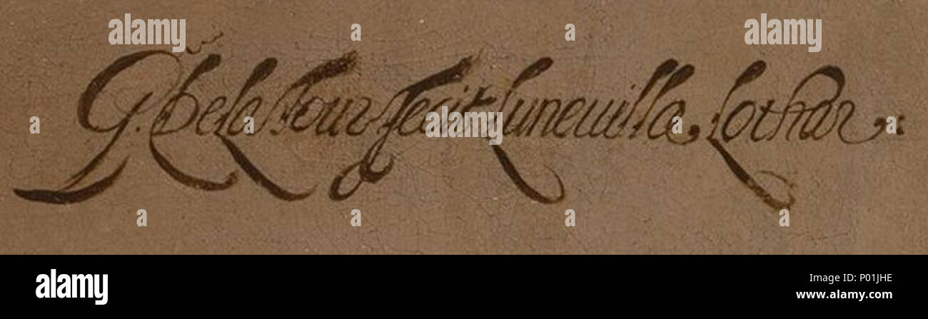 13 La Diseuse de Bonne aventure La Tour détail de la Signature Stockfoto