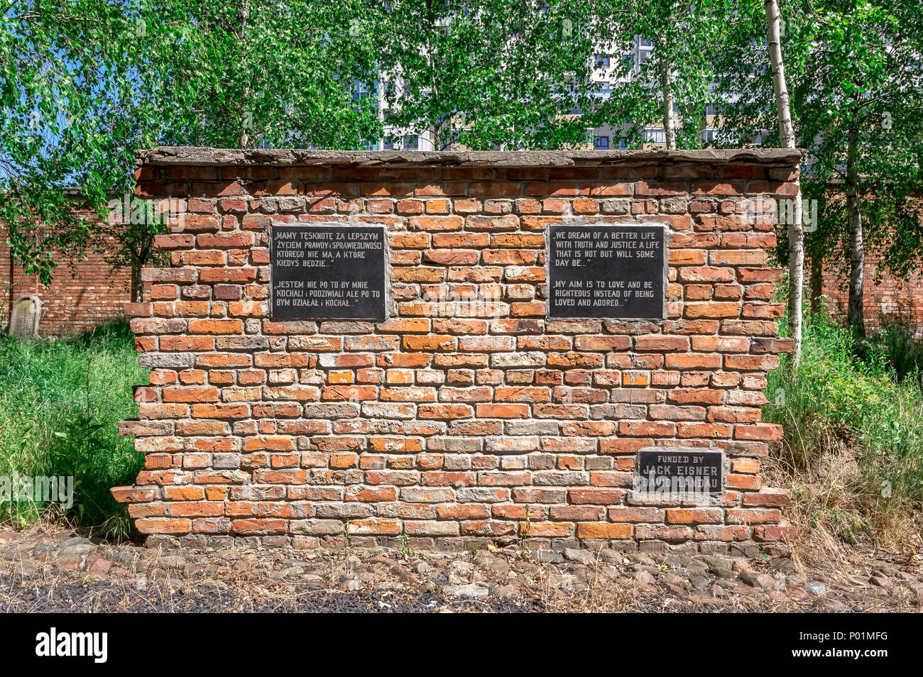 Jüdischer Friedhof in Warschau - Denkmal zum Gedenken an 3 Millionen jüdische Bürger Polens, die im Holocaust ausgerottet wurden. Stockfoto