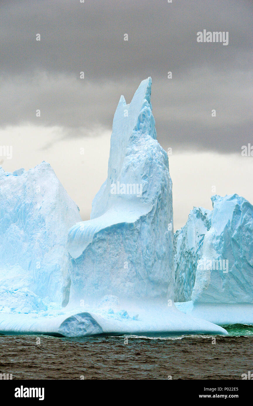 Tabular iceberg Drift in Charlotte Bay, Danco Coast, Grahamland. Antarktis Stockfoto