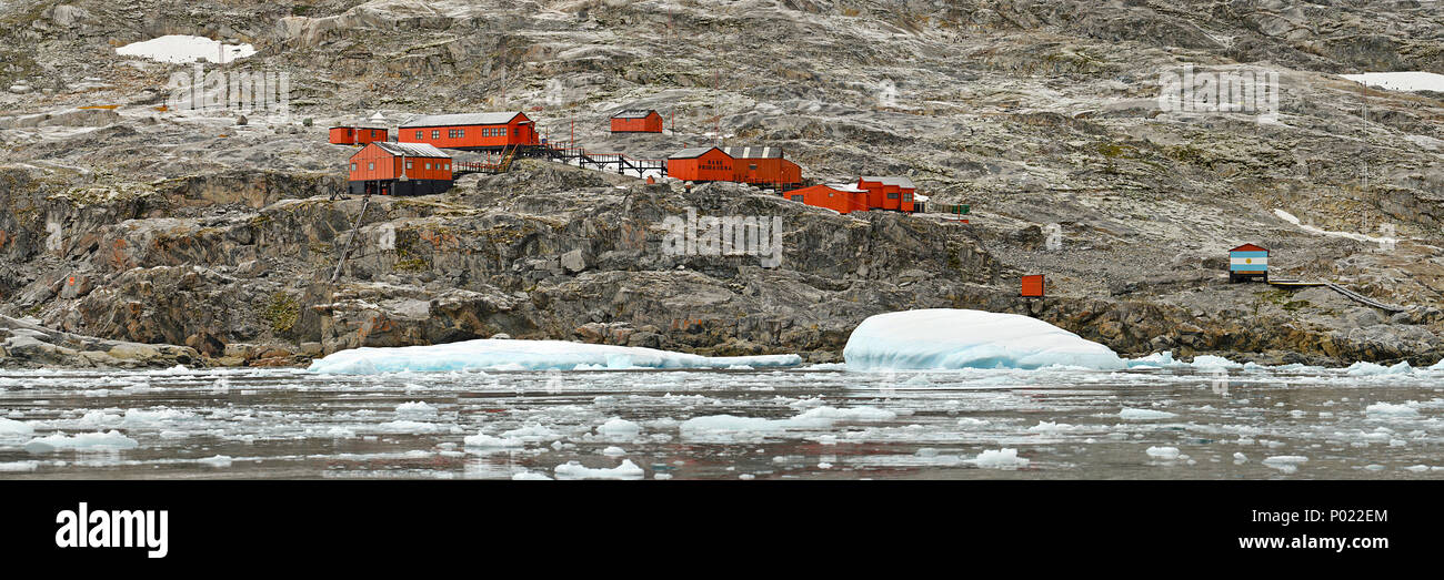 Argentinische Forschungsstation Orcadas Base, Laurie Island, Orkney Islands, Drake Street, Antarktische Halbinsel, Antarktis Stockfoto