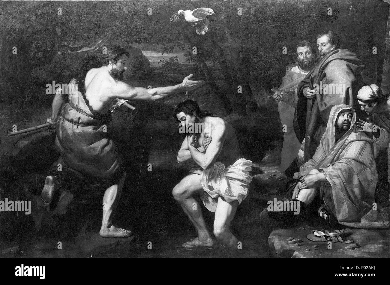 12 Jean-Guillaume Carlier, baptême de Jesus Christus (Cathédrale St-Paul, Lüttich) Stockfoto