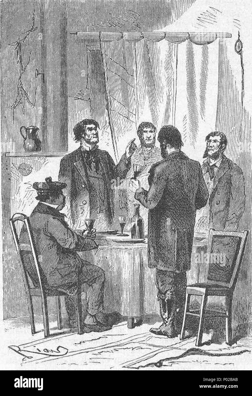 . Englisch: Eine Illustration von Jules Vernes Roman "Reisen und Abenteuer des Kapitän Hatteras', Teil II: "Der Bereich der Ice' gezeichnet von Édouard Riou und/oder Henri de Montaut. Polski: Ilustracja powieści Juliusza Verne 'a' i Podróże przygody kapitana części Hatterasa", II: "Pustynia lodowa" autorstwa Édouarda Riou i/lub Henri de Montauta. Français: Jules Verne: "Voyages et Aventures du Capitaine Hatteras - Le Désert de glace", Édouard Riou et Henri de Montaut. Diese Datei wurde hochgeladen mit Commonist. . 26. November 1866. Édouard Riou (1833-1900) Alternative Namen Edouard Riou Beschreibungen Stockfoto
