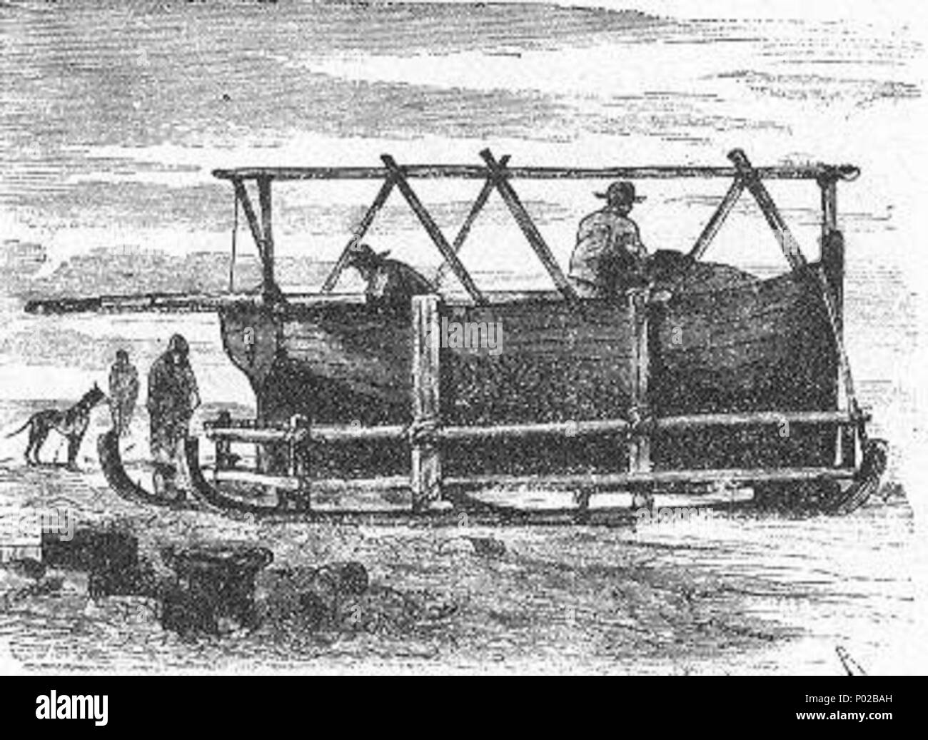 . Englisch: Eine Illustration von Jules Vernes Roman "Reisen und Abenteuer des Kapitän Hatteras', Teil II: "Der Bereich der Ice' gezeichnet von Édouard Riou und/oder Henri de Montaut. Polski: Ilustracja powieści Juliusza Verne 'a' i Podróże przygody kapitana części Hatterasa", II: "Pustynia lodowa" autorstwa Édouarda Riou i/lub Henri de Montauta. Français: Jules Verne: "Voyages et Aventures du Capitaine Hatteras - Le Désert de glace", Édouard Riou et Henri de Montaut. Diese Datei wurde hochgeladen mit Commonist. . 26. November 1866. Édouard Riou (1833-1900) Alternative Namen Edouard Riou Beschreibungen Stockfoto