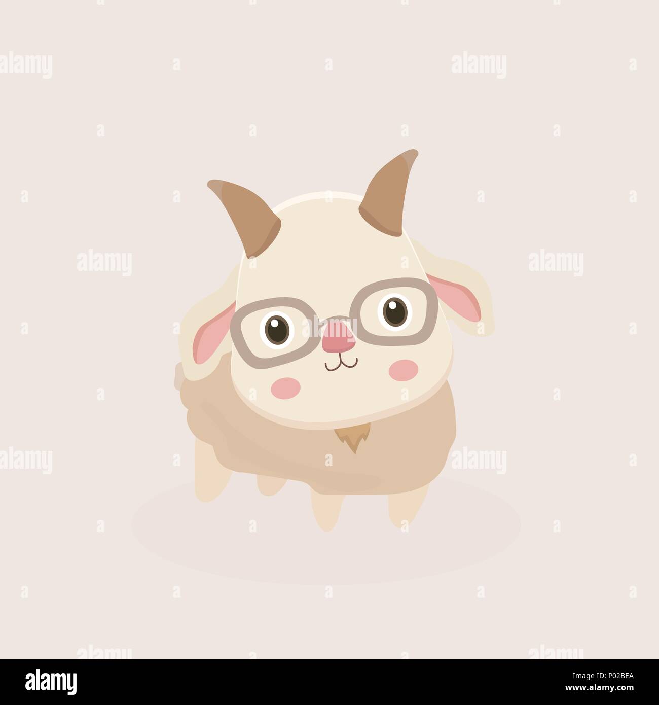 Vector Illustration von Ziege Cartoon. Stock Vektor