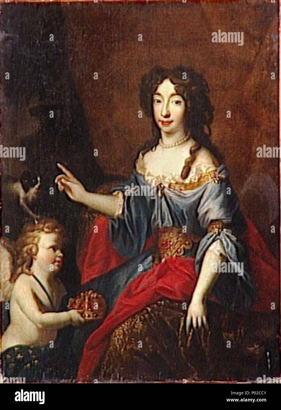 . Portrait de Marie Anne Victoire de Bayern, Dauphine de France (1660 - 1690). 1679 17 Maria Anna Victoria in Bayern überreicht wird die Coronet der Dauphine Frankreichs, die von einem Mitglied der Schule von Pierre Mignard Stockfoto