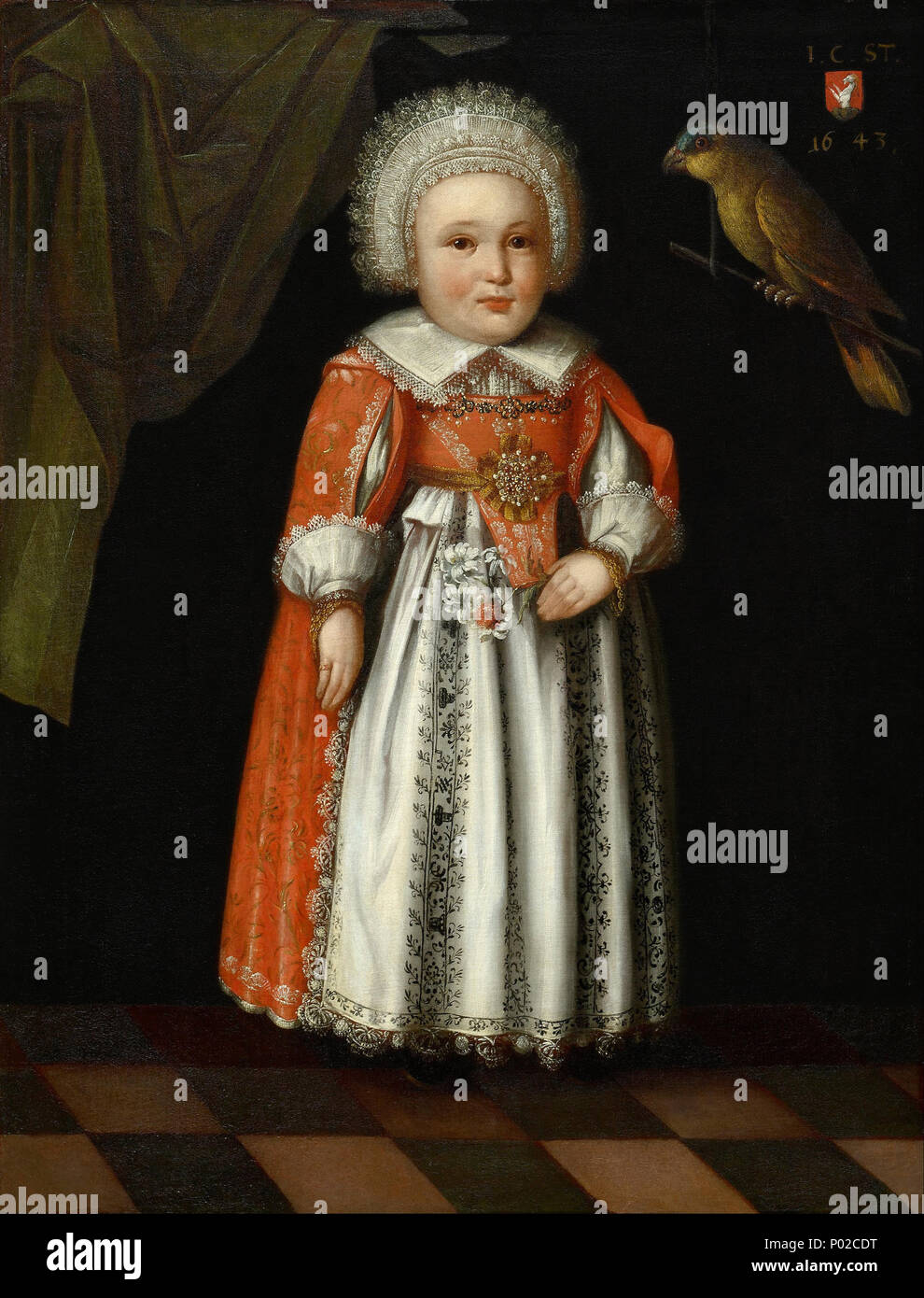 . English: Bildnis Johanna Katharina von Muralt geb. Steiger (1641-1689), Tochter des Georg Steiger (1612-1686), Herrn zu Begnins, Gattin des Johann Bernhard von muralt (1634-1710), Freiherrn zu Belp. Français: Porträt Jeanne Catherine de Muralt geb. Steiger (1641-1689), fille de Georges Steiger (1612-1686), Seigneur de Begnins, épouse de Jean Bernard de Muralt (1634-1710), Baron de Belp. . Johanna Katharina Steiger, ab 2. 1643 17 Albrecht Kauw - Johanna Katharina Steiger, im Alter von 2 - Google Kunst Projekt Stockfoto