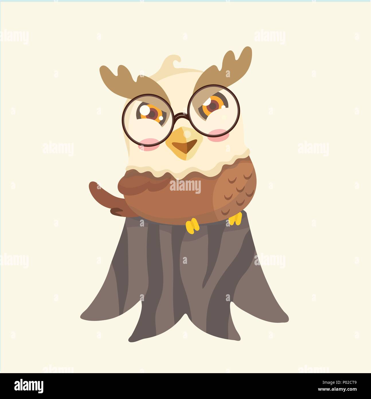 Cute cartoon hawk Vector Illustration. Stock Vektor