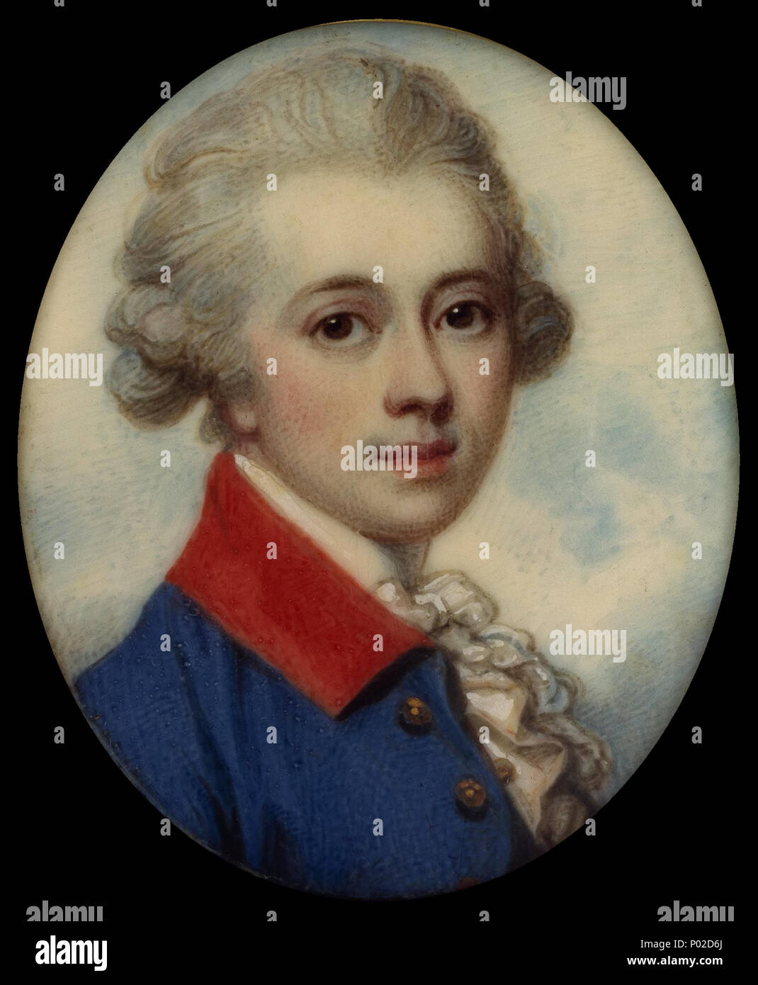 . Ein junger Herr. Miniaturen. Oval, 4,7 cm (4,8 cm) hoch. . Bildnis eines Herrn. circa 1780 18 einen jungen Mann von Richard Cosway, RA Stockfoto