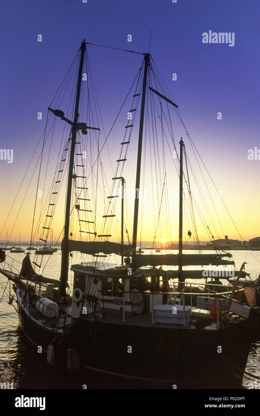 1992 historische Boot Dock nördlich der Bucht von San Diego San Diego Kalifornien USA Stockfoto