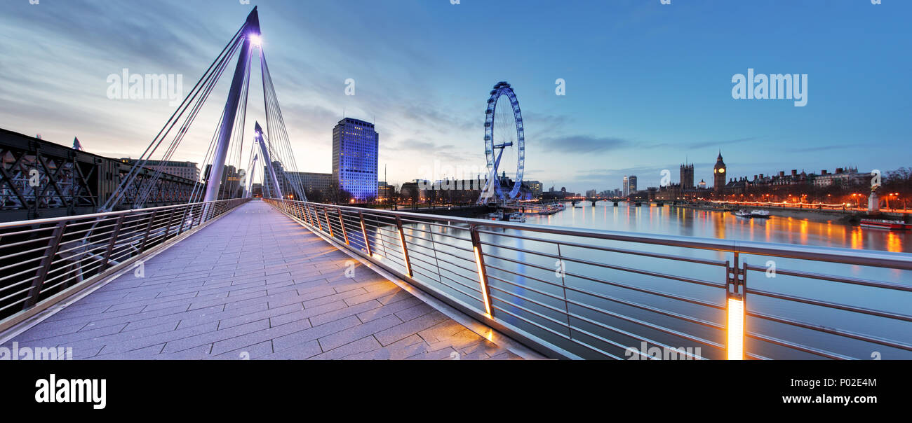 London Panorama bei Nacht Stockfoto